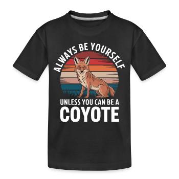 Coyote Animal Funny - Kids' Premium Organic T-Shirt - black - Front