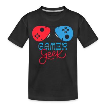Gamer Geek Cadeau Jeux Video Console De Jeux - T-shirt bio Premium Enfant - noir - Devant