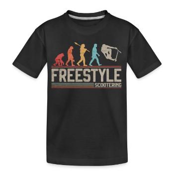 Freestyle Scooter Evolution Stunt Scooter - Kinder Premium Bio T-Shirt - Schwarz - Vorne