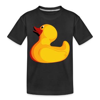 Quietscheente - Kinder Premium Bio T-Shirt - Schwarz - Vorne