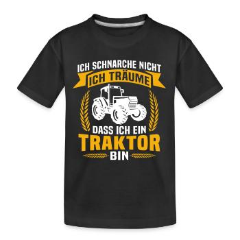 Ich Ein Traktor Bin - Kinder Premium Bio T-Shirt - Schwarz - Vorne