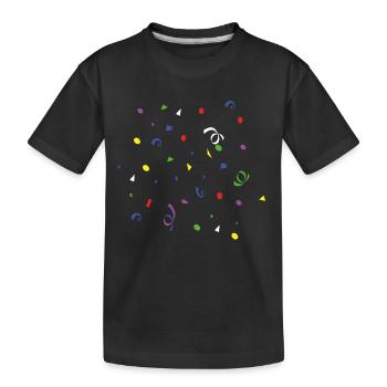 Confetti colorful carnival carnival streamer party - Kids' Premium Organic T-Shirt - black - Front