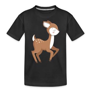 Reh Rehkitz - Kinder Premium Bio T-Shirt - Schwarz - Vorne