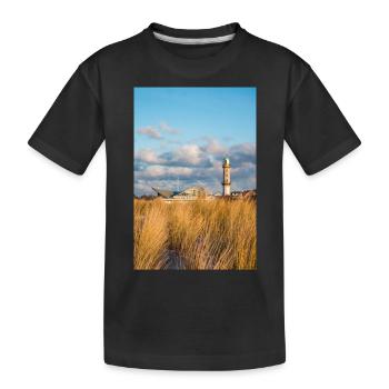 Phare Rostock Warnemünde Dunes Poster - T-shirt bio Premium Enfant - noir - Devant