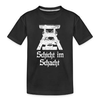 Schicht im Schacht Zeche Bergmann - Kinder Premium Bio T-Shirt - Schwarz - Vorne