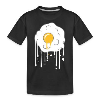 graffiti gouttes oeuf au plat cuisiner frire nourriture oeuf - T-shirt bio Premium Enfant - noir - Devant