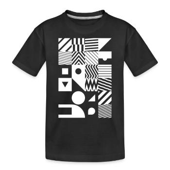 Minimal Muster Abstrakt - Kinder Premium Bio T-Shirt - Schwarz - Vorne