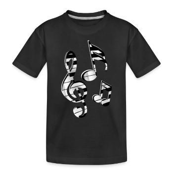 Sheet music clef - Kids' Premium Organic T-Shirt - black - Front