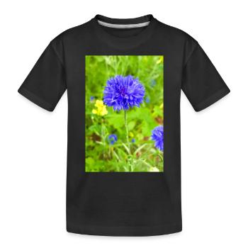 bluebottle also cornflower cornflower cyan - Kids' Premium Organic T-Shirt - black - Front