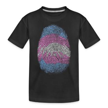 Trans Fingerprint - Kids' Premium Organic T-Shirt - black - Front