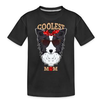 Coolest Dog Mom I Border Collie Mom I Border - Kids' Premium Organic T-Shirt - black - Front
