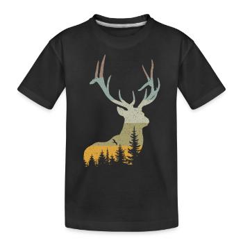 Hirsch - Kinder Premium Bio T-Shirt - Schwarz - Vorne
