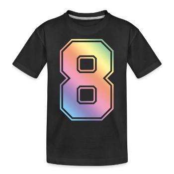 8 Number Colorful - Kids' Premium Organic T-Shirt - black - Front