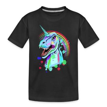 Licorne Dino Tyrannosaurus rex - T-shirt bio Premium Enfant - noir - Devant