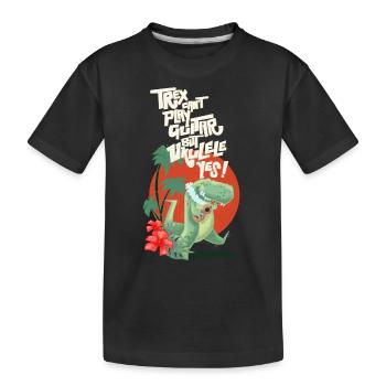Ukulélé trex - T-shirt bio Premium Enfant - noir - Devant