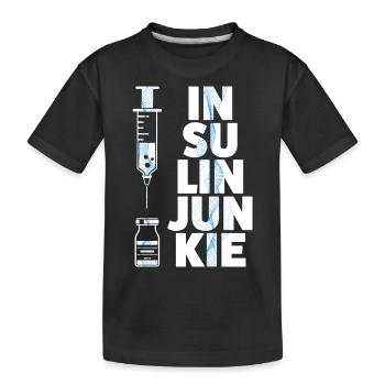 Insulin Junkie - Kinder Premium Bio T-Shirt - Schwarz - Vorne