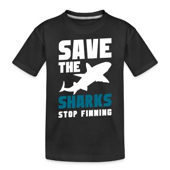 Requin Mer Sous-marin Animal - T-shirt bio Premium Enfant - noir - Devant