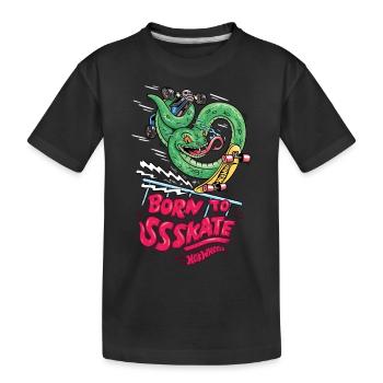 Hot Wheels Schlange Born To Skate - Kinder Premium Bio T-Shirt - Schwarz - Vorne
