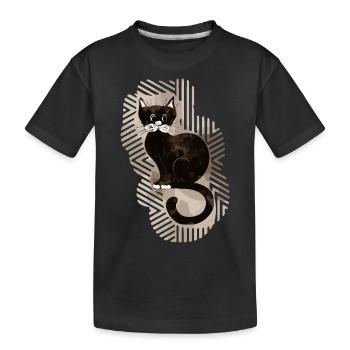 Chat - T-shirt bio Premium Enfant - noir - Devant