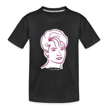 80s / Woman Portrait / Girl Power / minavi - Kids' Premium Organic T-Shirt - black - Front