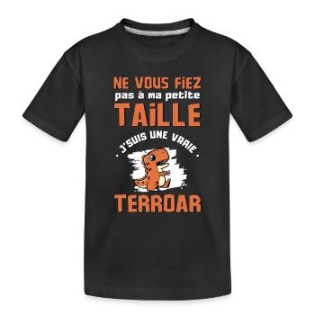Dinosaure cadeau humour bébé enfant - terroar - T-shirt bio Premium Enfant - noir - Devant