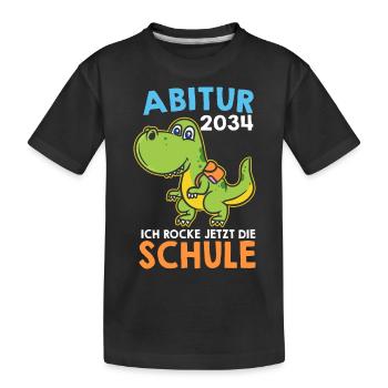 Abitur 2034 Schulkind 2034 Einschulung Abschluss - Kinder Premium Bio T-Shirt - Schwarz - Vorne
