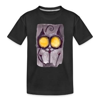 Serial Cat 17 - Kids' Premium Organic T-Shirt - black - Front