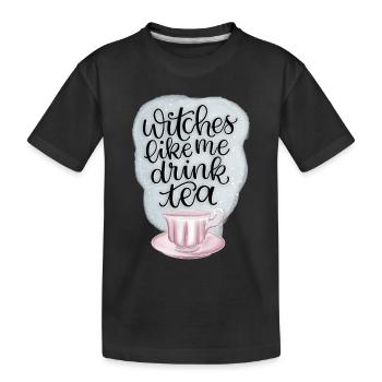 Witches Like Me Drink Tea - Kinder Premium Bio T-Shirt - Schwarz - Vorne