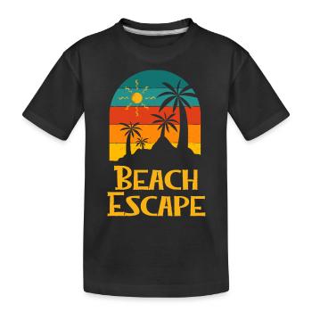 Beach Escape Vacances tropicales Festival d'été - T-shirt bio Premium Enfant - noir - Devant