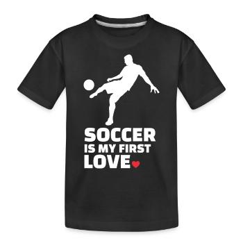 Ich Liebe Fußball Stilvolles - Kinder Premium Bio T-Shirt - Schwarz - Vorne