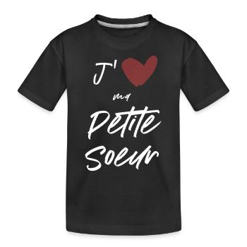 Ich liebe meine kleine Schwester - Kinder Premium Bio T-Shirt - Schwarz - Vorne