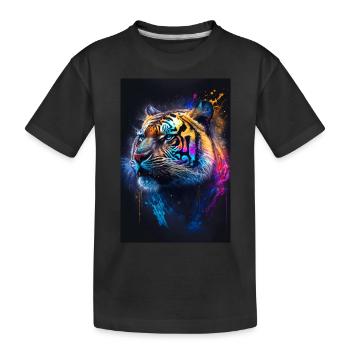 Tigre coloré avec des taches - T-shirt bio Premium Enfant - noir - Devant