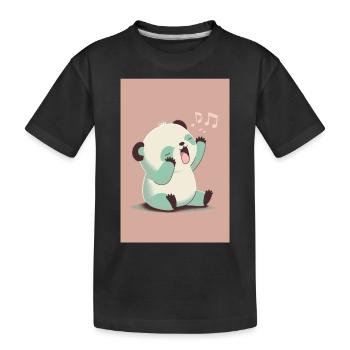 Baby-Panda - Kinder Premium Bio T-Shirt - Schwarz - Vorne