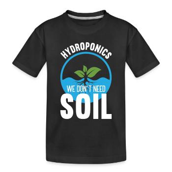 Hydroponik Indoor-Gartenbau - Kinder Premium Bio T-Shirt - Schwarz - Vorne