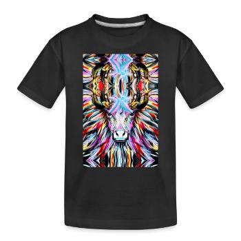 Camargue Bull abstrakte Malerei - Kinder Premium Bio T-Shirt - Schwarz - Vorne