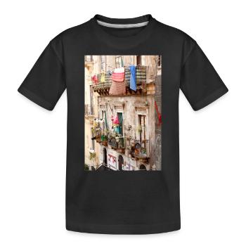 Catania; Sizilien - Kinder Premium Bio T-Shirt - Schwarz - Vorne
