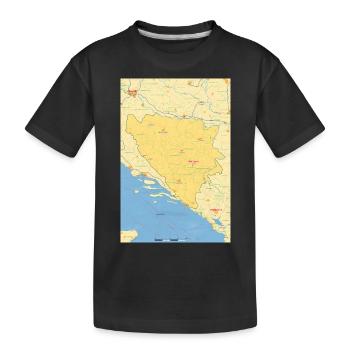 Bosnien und Herzegowina Karte - Kinder Premium Bio T-Shirt - Schwarz - Vorne