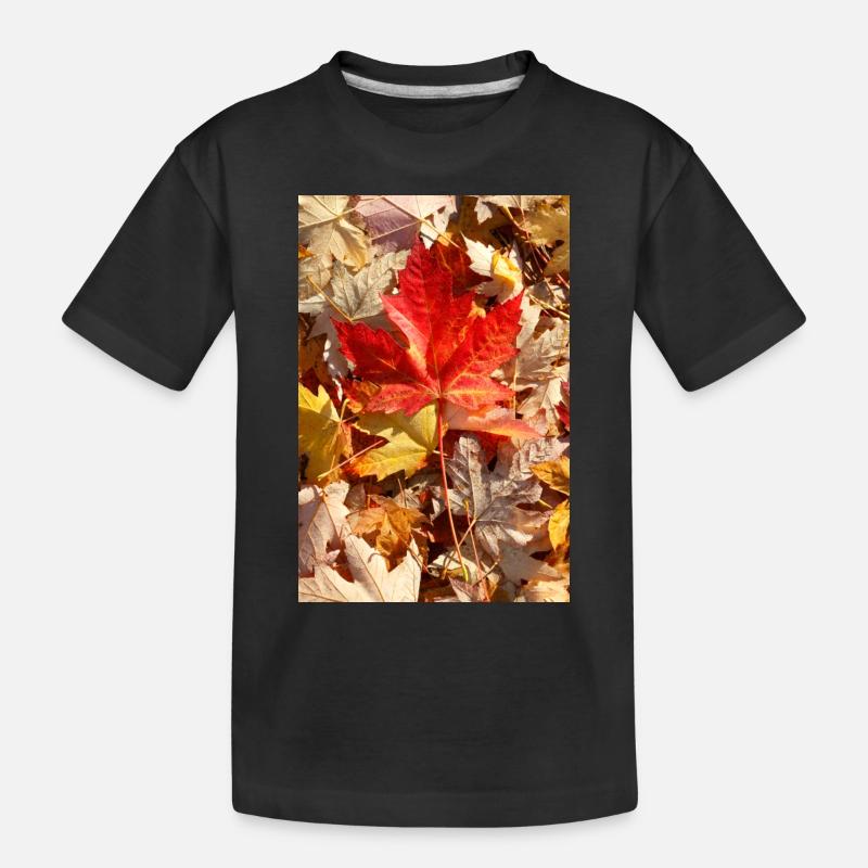 Herbstlaub - Kinder Premium Bio T-Shirt - Schwarz