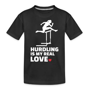 I love hurdles - Kids' Premium Organic T-Shirt - black - Front