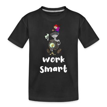 work smart - Kids' Premium Organic T-Shirt - black - Front