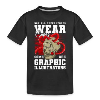 Illustrator Grafik Zeichnen - Kinder Premium Bio T-Shirt - Schwarz - Vorne