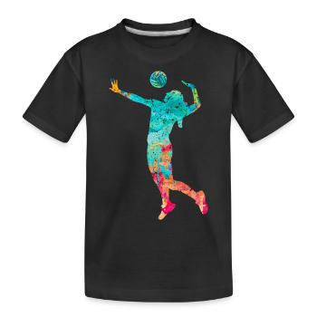 Volleyball dans PopArt - T-shirt bio Premium Enfant - noir - Devant