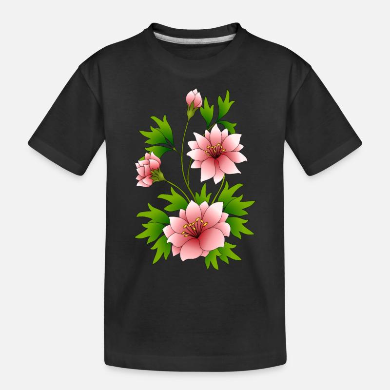 Fleur - T-shirt bio Premium Enfant - noir