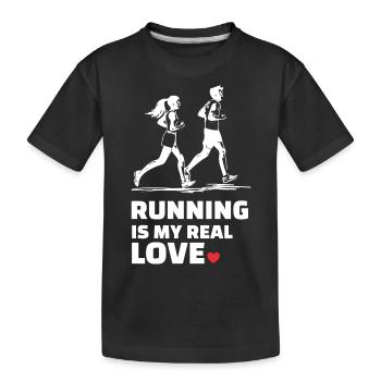 Ich Liebe Rennen - Kinder Premium Bio T-Shirt - Schwarz - Vorne