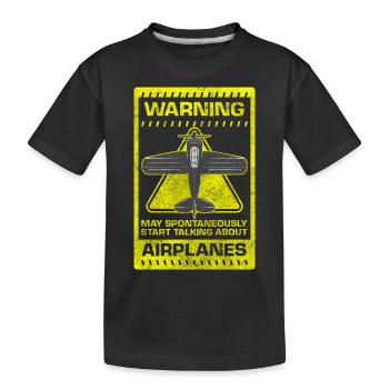 Flying Glider Model Aircraft - Kids' Premium Organic T-Shirt - black - Front