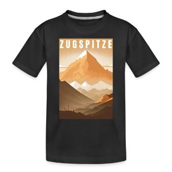 Zugspitze Alps Hiking Mountain Gift - Kids' Premium Organic T-Shirt - black - Front