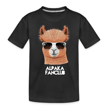 Alpaka Fanclub - Kinder Premium Bio T-Shirt - Schwarz - Vorne