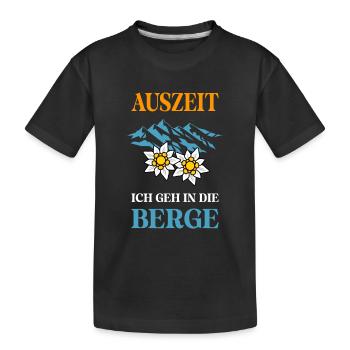 Auszeit ich geh in die Berge - Kinder Premium Bio T-Shirt - Schwarz - Vorne