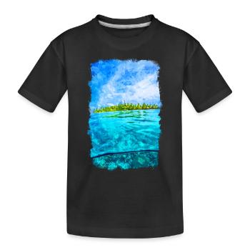 Fiji Wasser Insel Strand - Kinder Premium Bio T-Shirt - Schwarz - Vorne