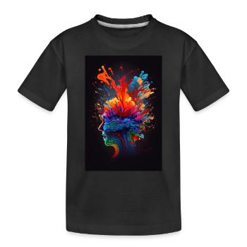 Abstract colorful head - Kids' Premium Organic T-Shirt - black - Front